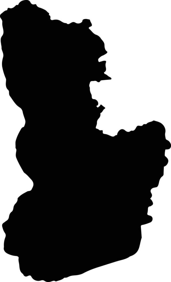 Wa West Ghana silhouette map vector