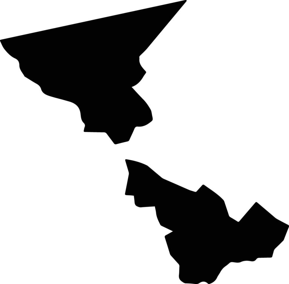 Wabag District Papua New Guinea silhouette map vector