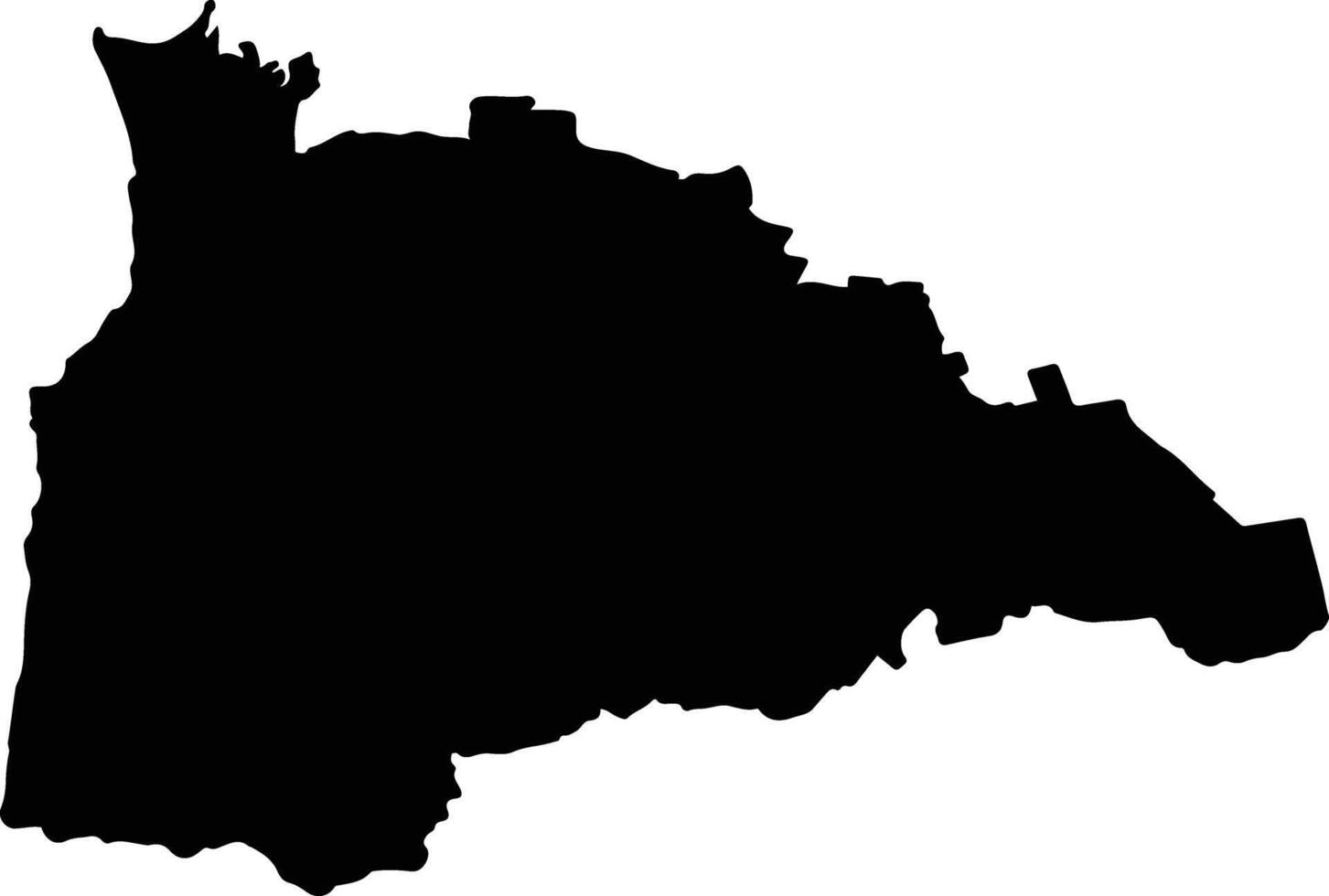 Waitomo District New Zealand silhouette map vector