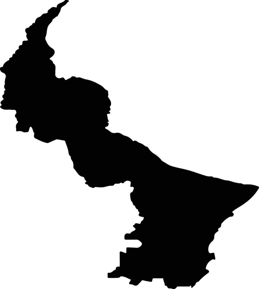 Waitaki District New Zealand silhouette map vector