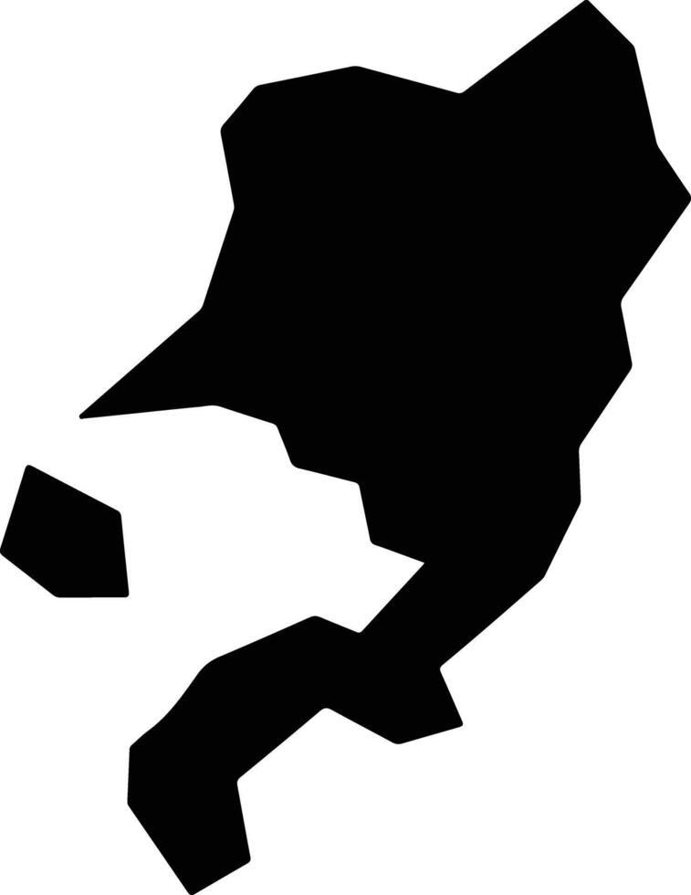 Wanju gun South Korea silhouette map vector