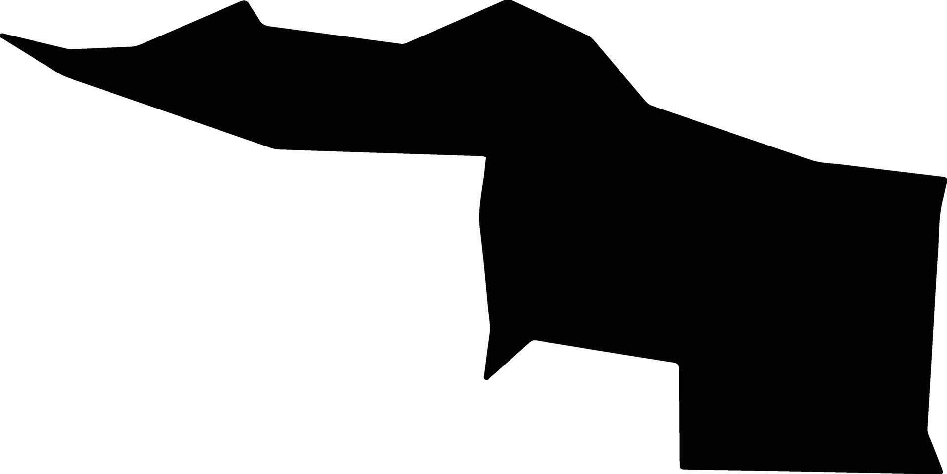 West Central District Taiwan silhouette map vector