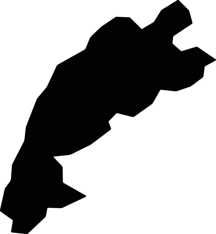 West Bekaa Lebanon silhouette map vector