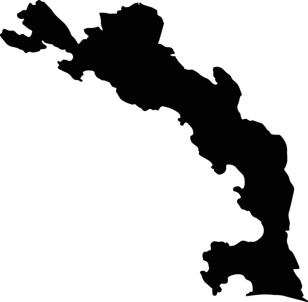 West Mahe Seychelles silhouette map vector