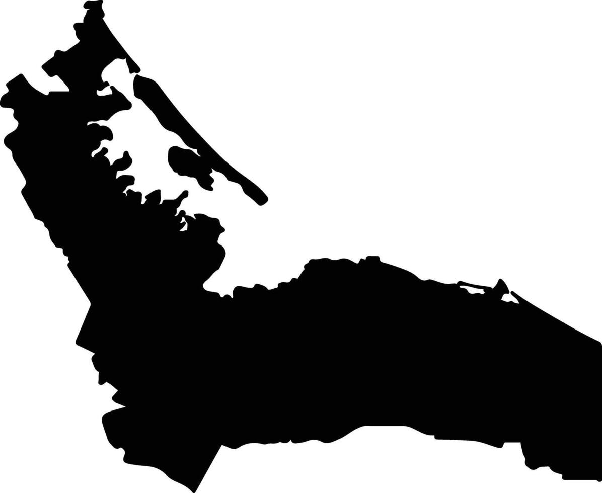 Western Bay of Plenty District New Zealand silhouette map vector