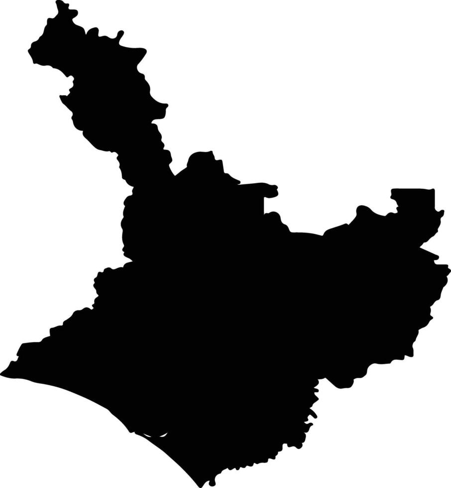 Whanganui District New Zealand silhouette map vector