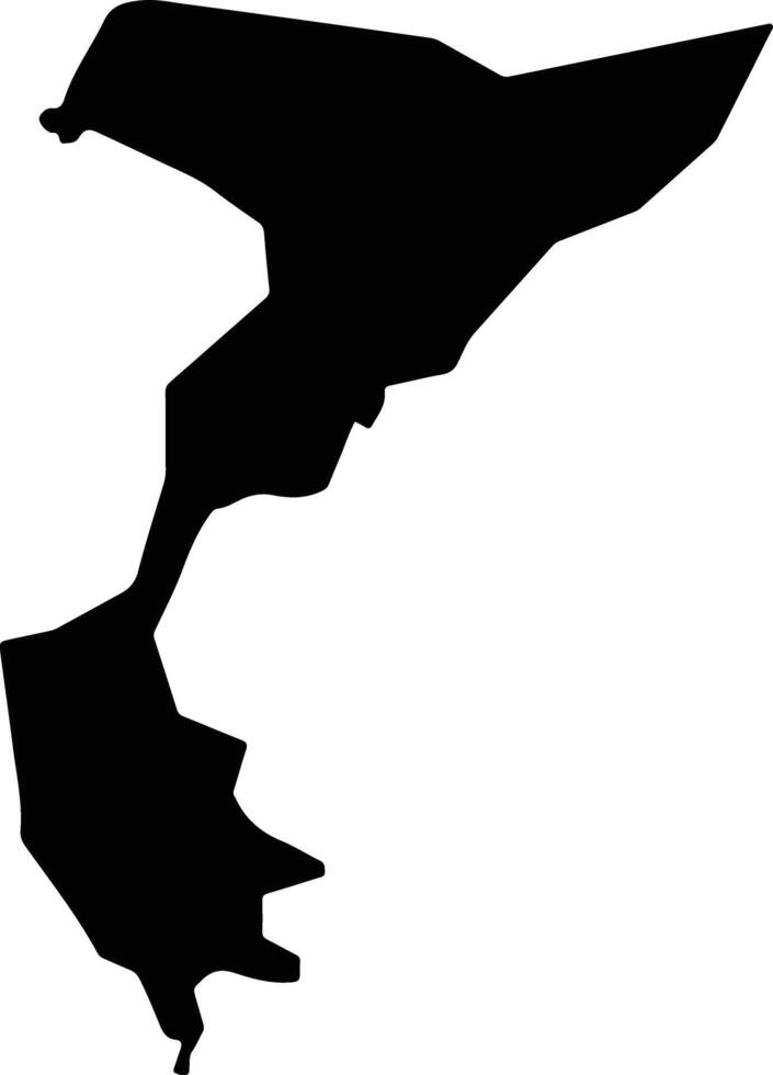 WILAYAT WADI AL MAAWIL Oman silhouette map vector