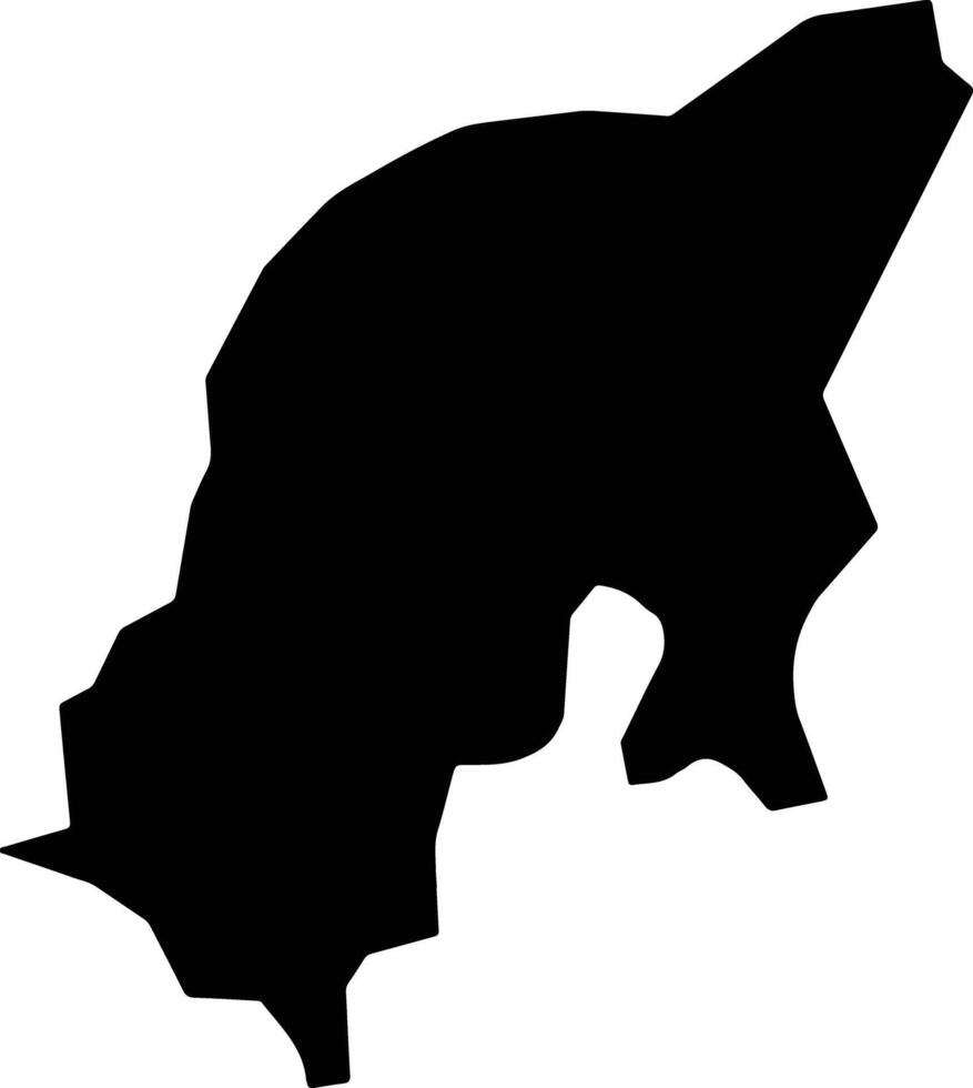 Wuli West Gambia silhouette map vector