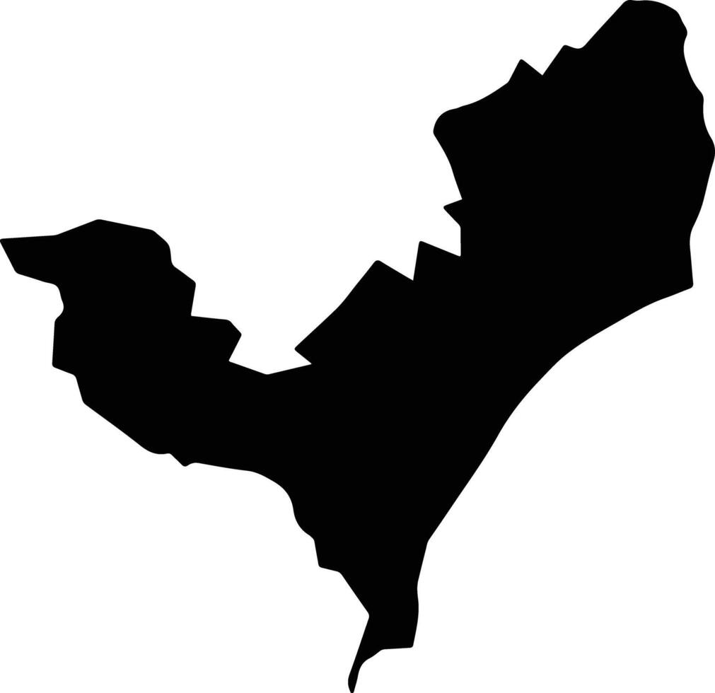 Xinzhuang District Taiwan silhouette map vector
