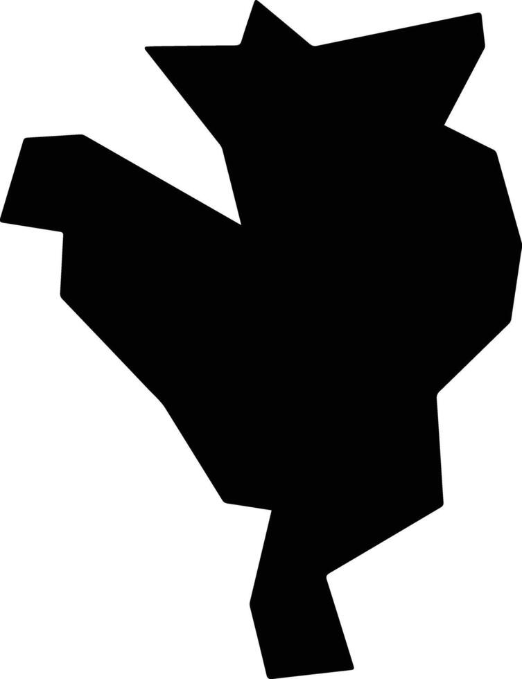 Yajiangxian China silhouette map vector