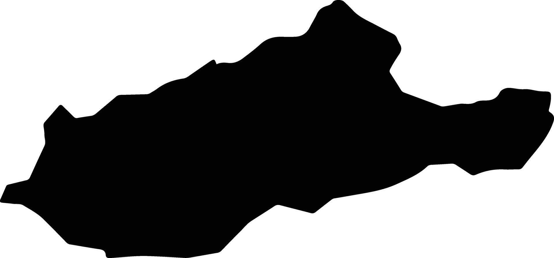 Yalang Bhutan silhouette map vector