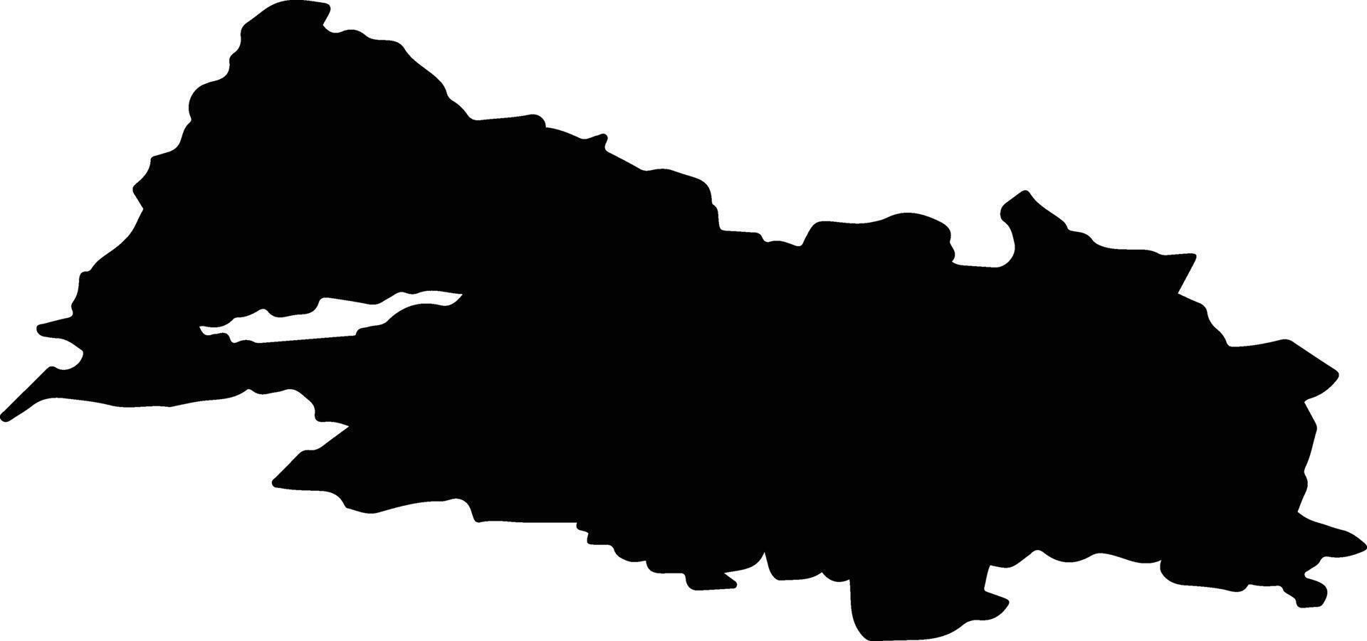 Yanaulsky District Russia silhouette map vector