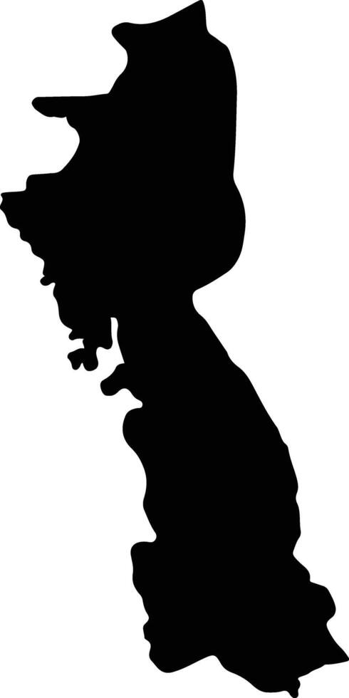 Yarang Thailand silhouette map vector