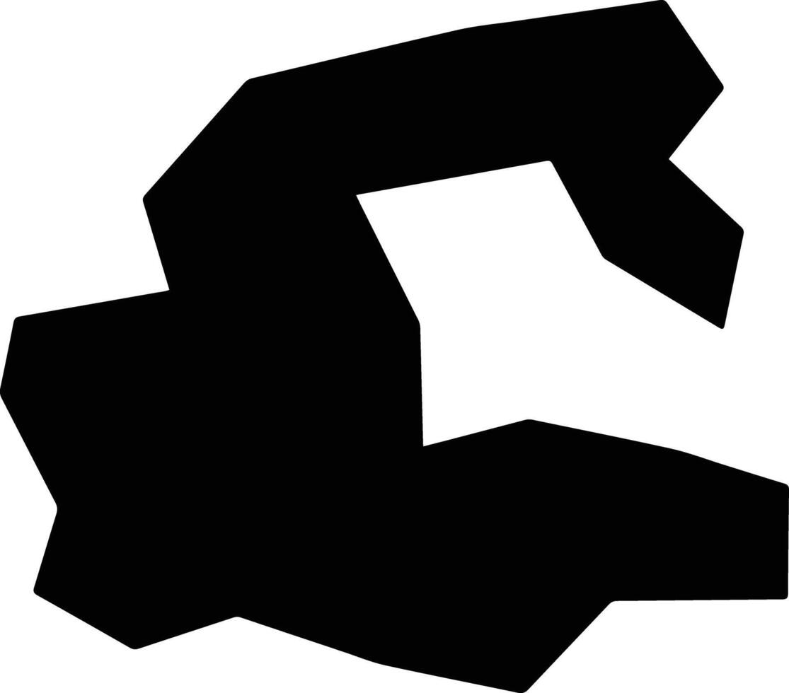 Yongjixian China silhouette map vector