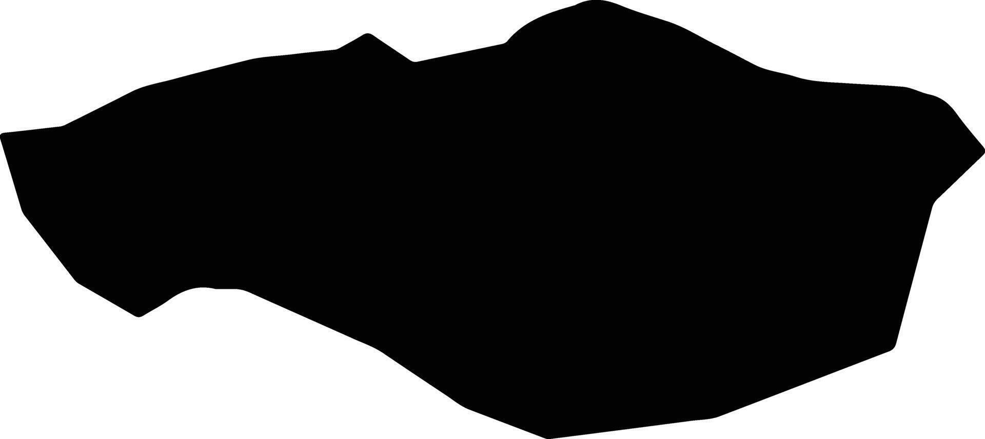 Yorke Hill Saint Lucia silhouette map vector