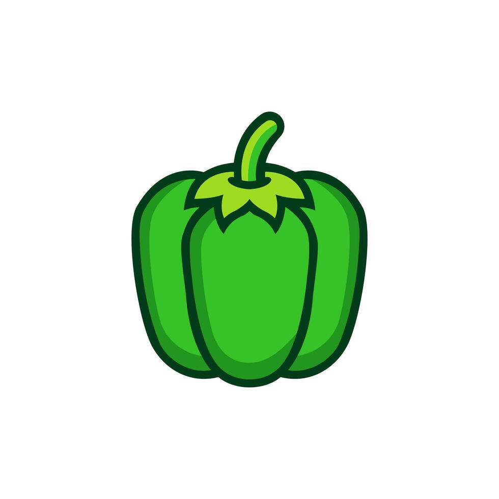 Healthy green bell pepper illustration vector