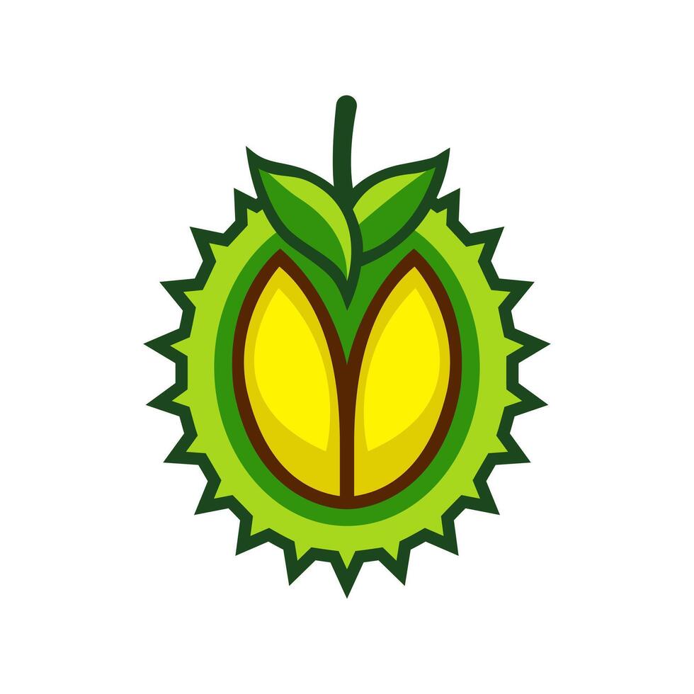 Flat design of durian fruit vector