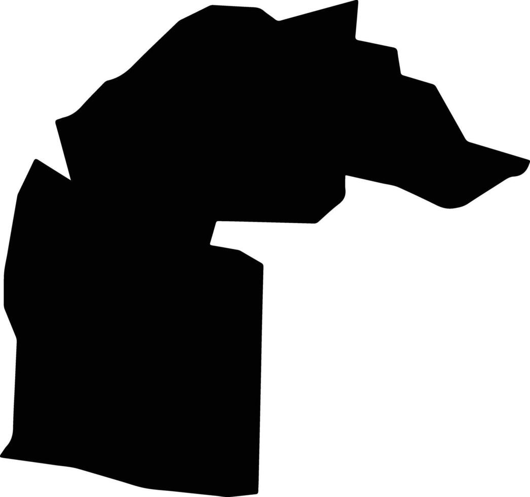 Zhongshan District Taiwan silhouette map vector
