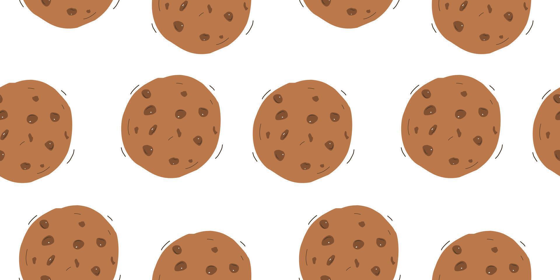 A pattern of cookies on a white background vector