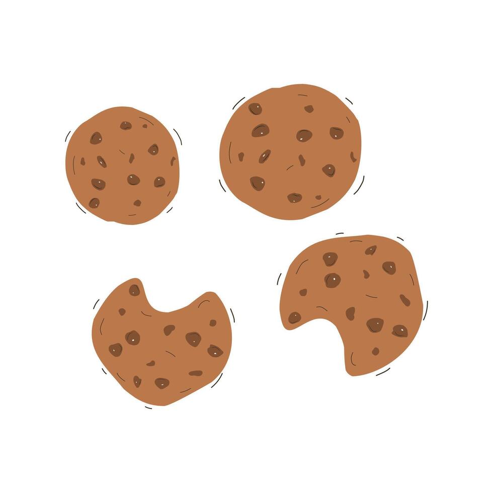 Chocolate chip cookies illustration vector