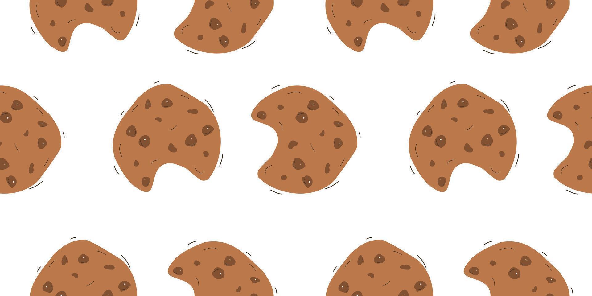 A pattern of cookies with brown spots vector
