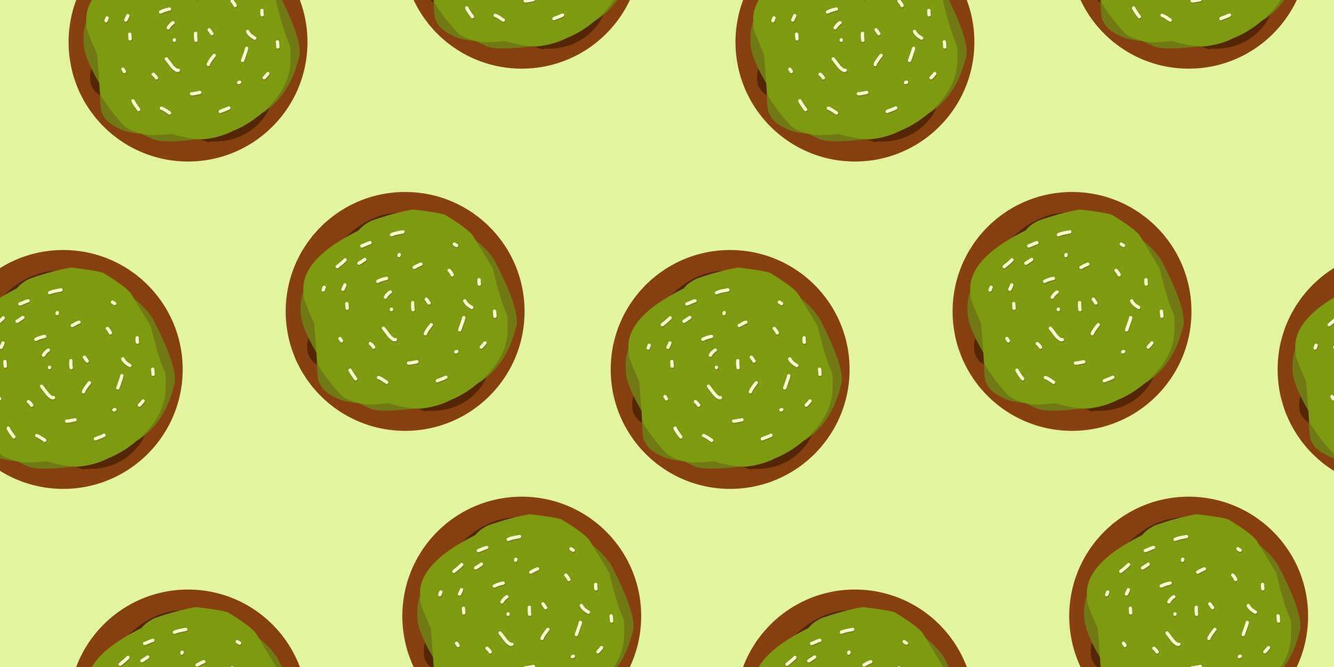 macha donuts seamless pattern food vector