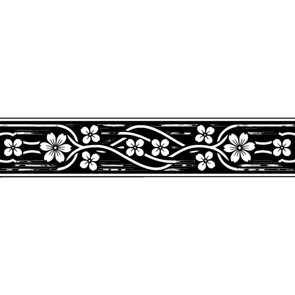 Elegant Floral Border, Vintage Style, Decorative Element, Artdeco vector