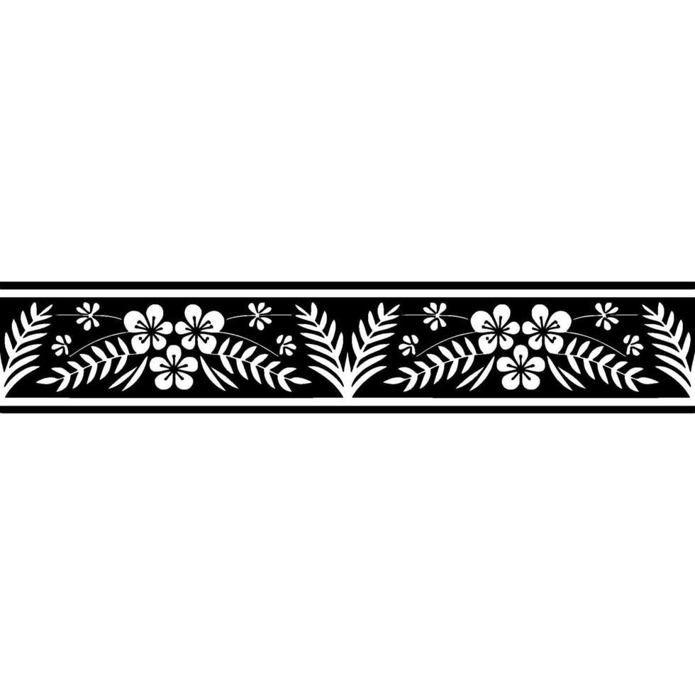 Intricate Floral Border, Vintage Style, Decorative Element, Leaf vector