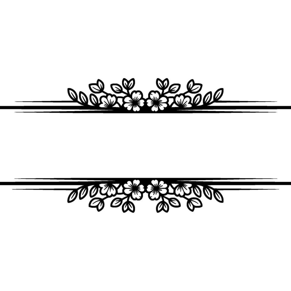 Elegant Floral Border, Minimalist - Decorative vector