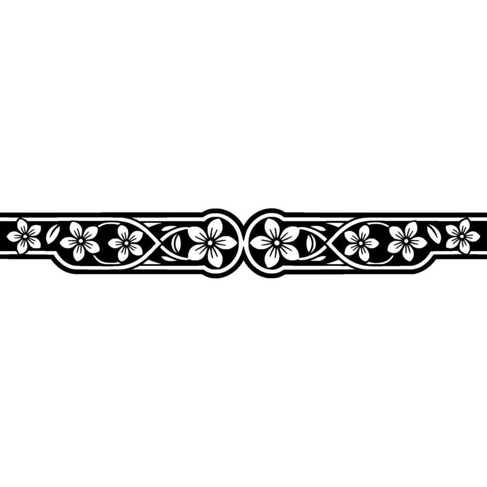 Elegant Floral Border, Victorian Style, Decorative Element vector