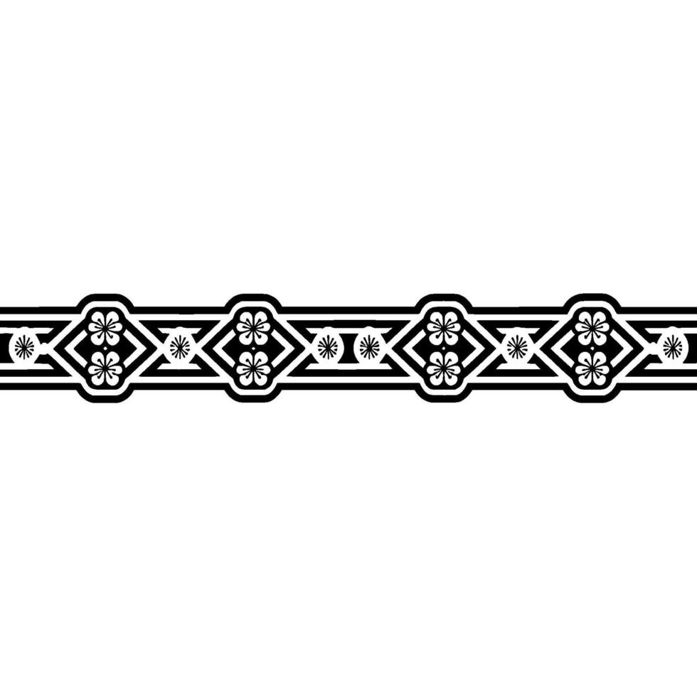 Geometric Blossom Border, Vintage Style vector