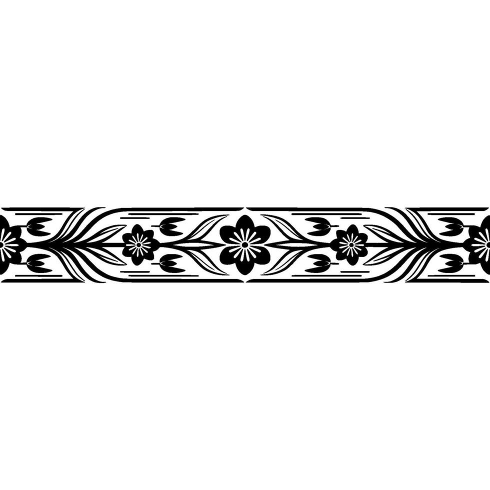 Elegant Floral Border, Vintage , Decorative Element, alternate version 132 vector