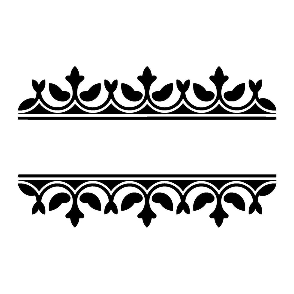 Intricate Black Ornamental Border, Vintage - Lineart vector