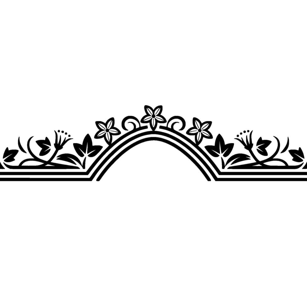 Elegant Floral Arch Border, Vintage Element vector