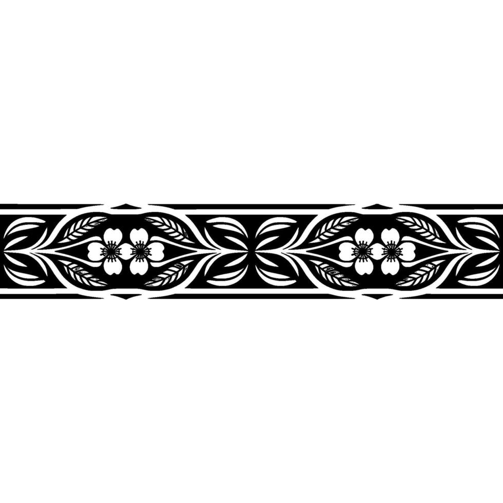 Elegant Floral Border, Art Nouveau Inspired - Pattern vector