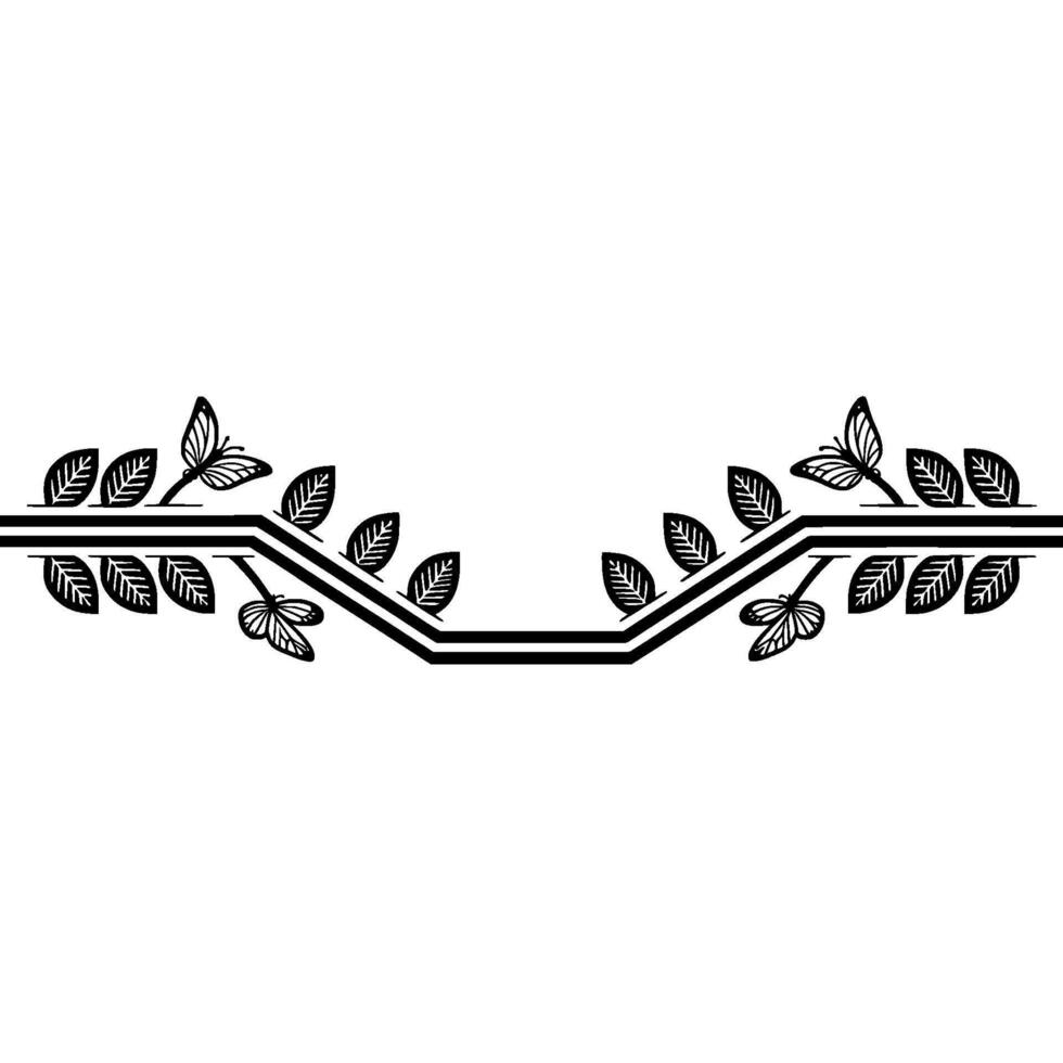 Botanical Border, Elegant Leaf , Minimalist Illustration vector