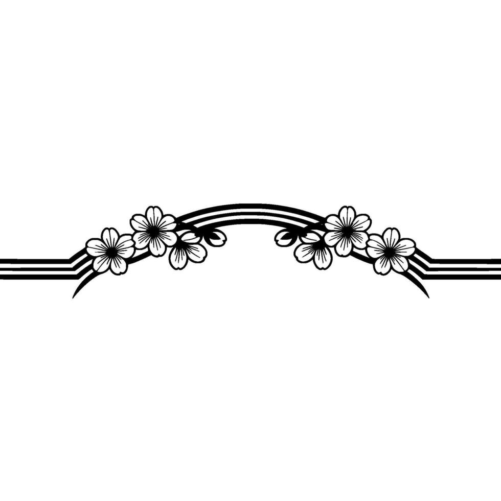 Elegant Sakura Border, Minimalist Floral vector