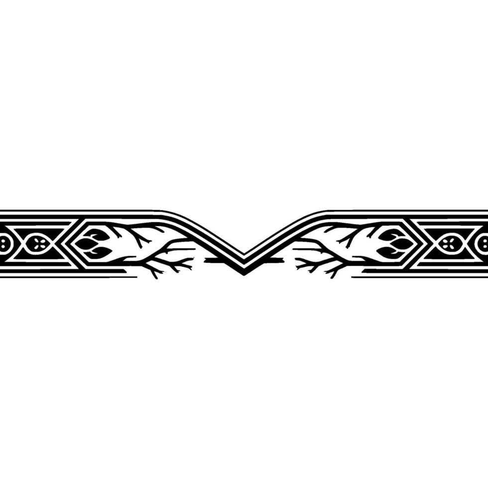Art Deco Floral Border, Vintage Elegance vector
