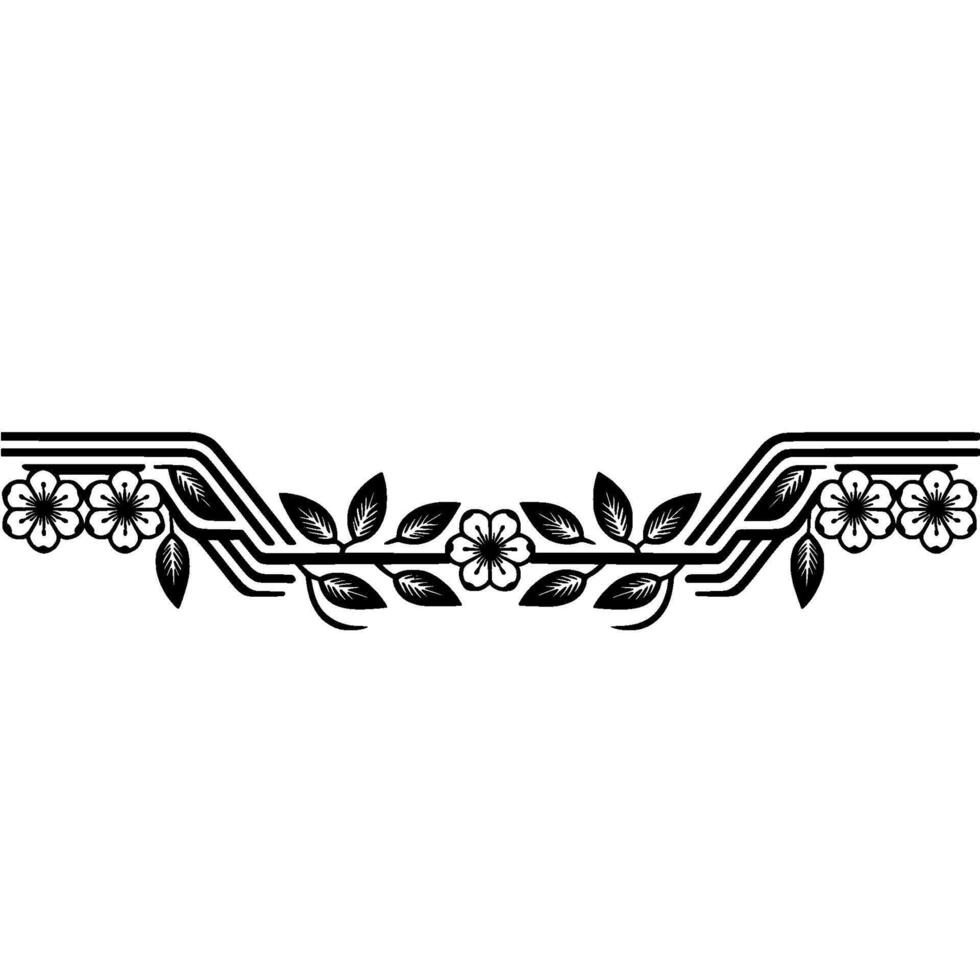 Stylized Floral Border, Vintage Element, Composition vector