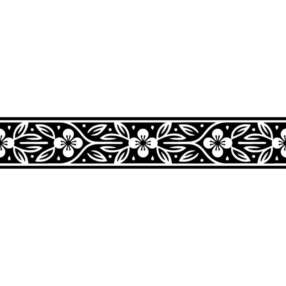 Elegant Floral Border, Vintage , Subtle Texture - Decorative vector