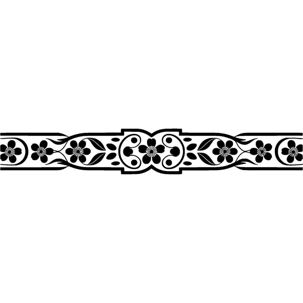 Intricate Floral Border, Vintage Element - Ornamental vector