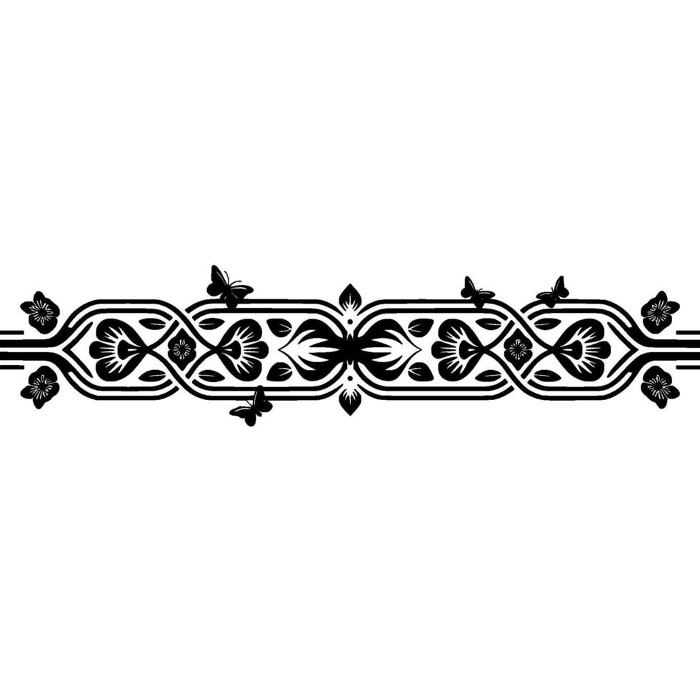 Elegant Floral Border, Decorative , Vintage Motif vector