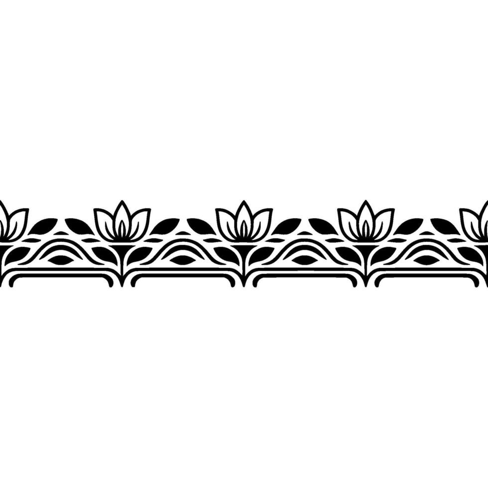 Elegant Floral Border, Vintage , Decorative Element, alternate version 145 vector