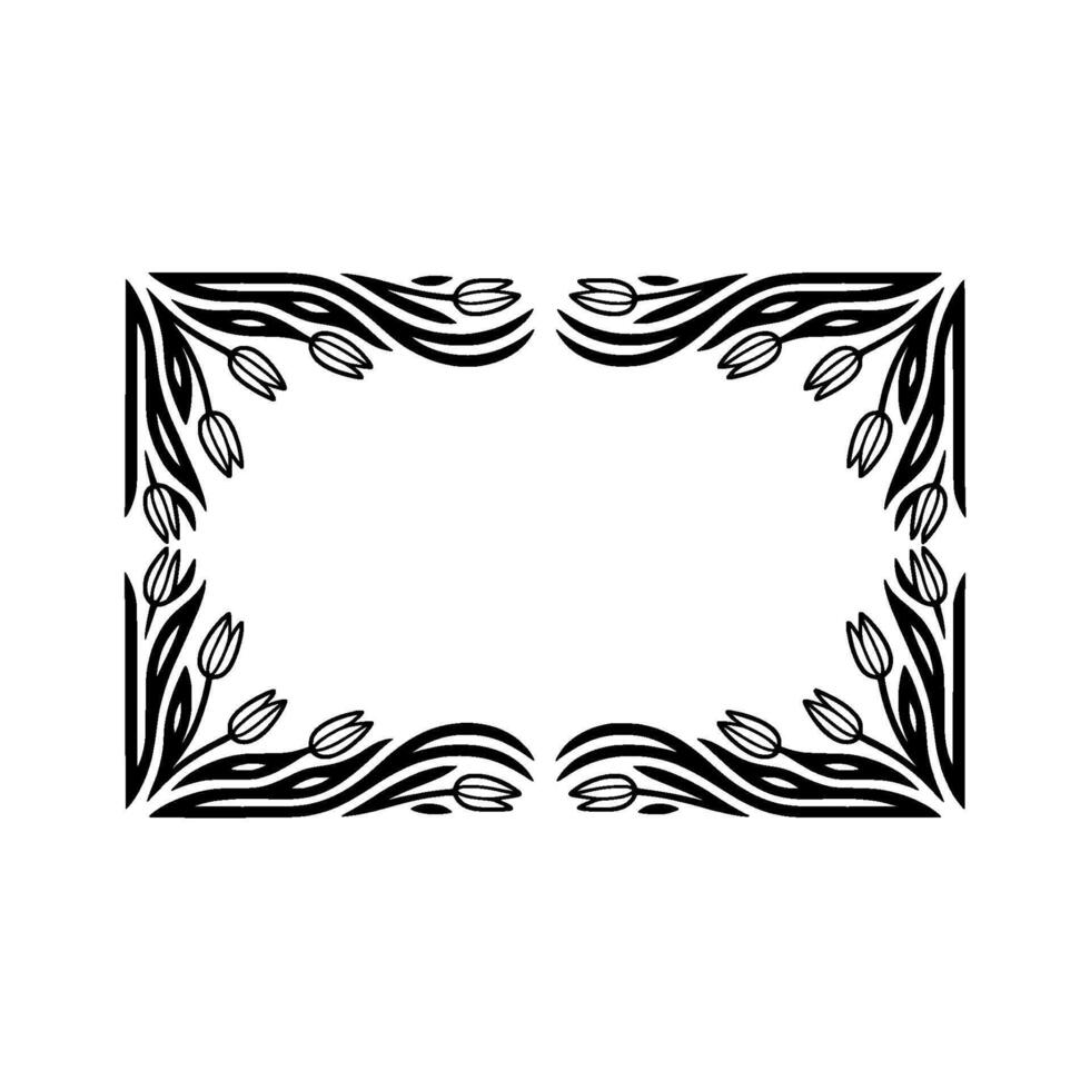 Elegant Floral Frame, Vintage Botanical, Spring vector