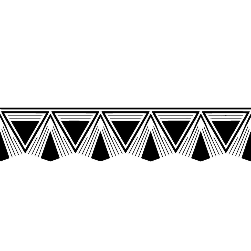 Geometric Deco Border, Minimalist , Black White, Triangles vector