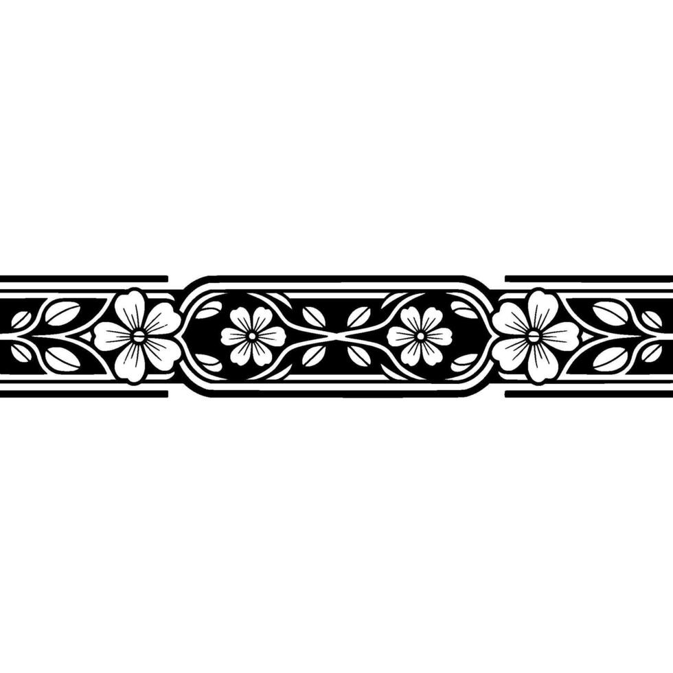 Elegant Floral Border, Vintage , Decorative Element - Subtle vector