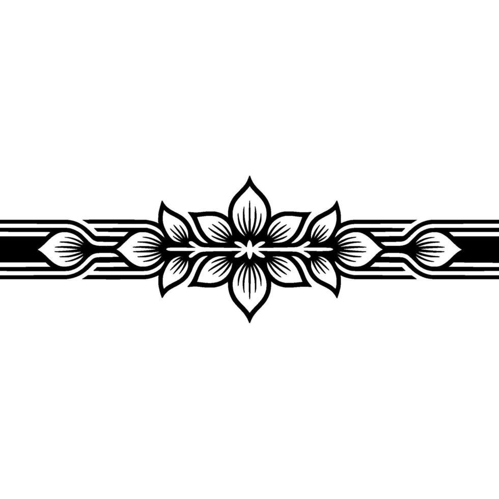 Art Deco Floral Border, Elegant Division, Vintage - Geometric vector