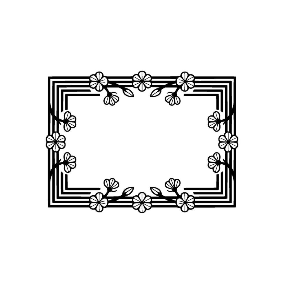 Elegant Floral Frame, Minimalist , Botanical Accent vector