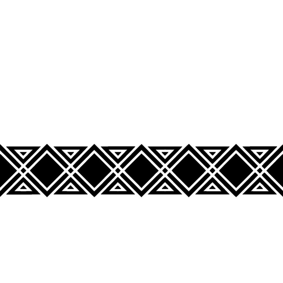 Geometric Deco Border, Black White Pattern, Triangles vector