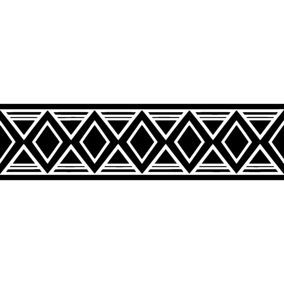 Geometric Tribal Border, Minimalist - Contrast vector